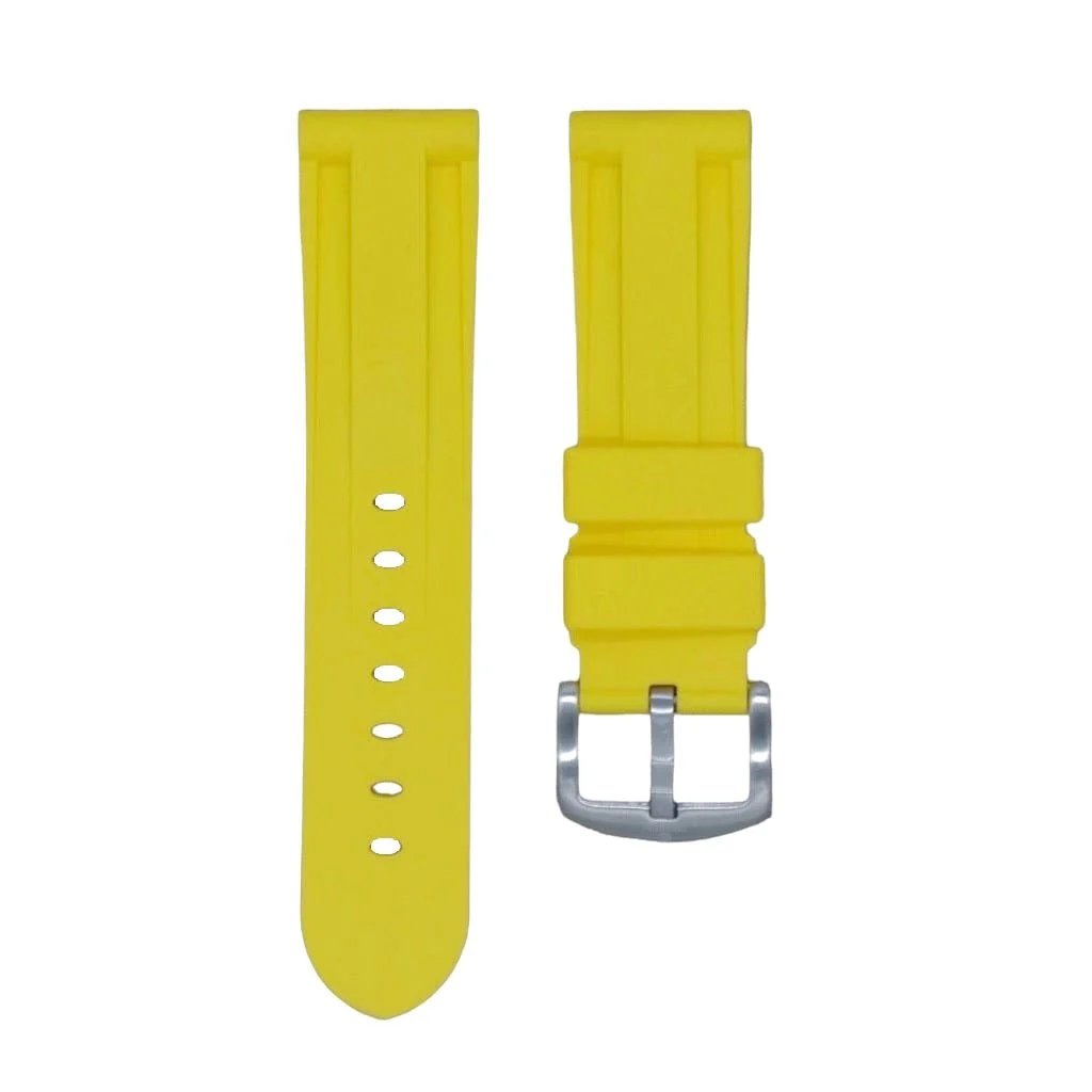 Tempomat 22mm Yellow Rubber StrapBreitling Tudor Panerai Tag Rolex Seiko